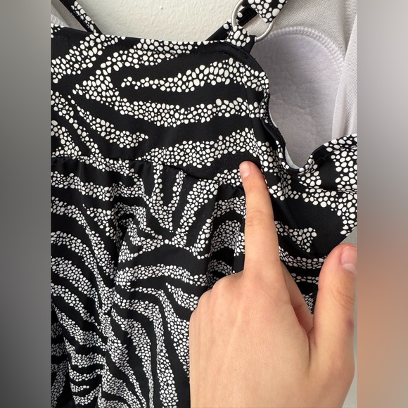 Swim Plus Zebra Print Tankini High-waist Swimsuits Set, Size 14 - Picture 8 of 10